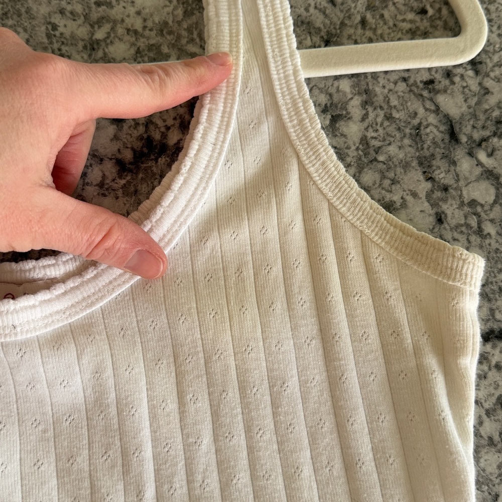 Marea by Liz Joy White Pointelle Tank Top - Picture 4 of 4